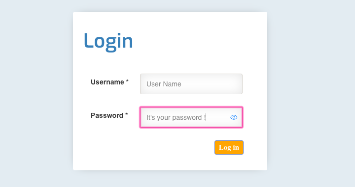show hide password on password field